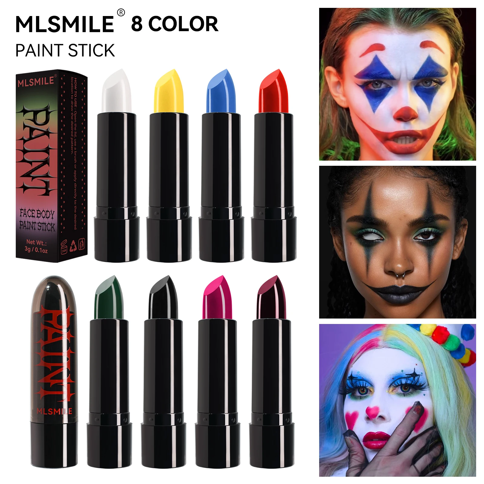 MLSMILE muti-color Matte Soft Mist Halloween Vampire Lipstick Natural three-dimensional easy Color improve skin tone Face Paint