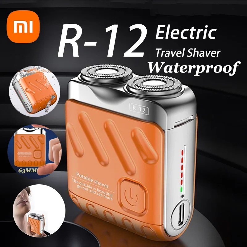 Xiaomi Men Electric Shaver IPX7 Waterproof Type-C Rechargeable Portable Mini Travel Rotary Knife Beard Trimmer Remover Tool