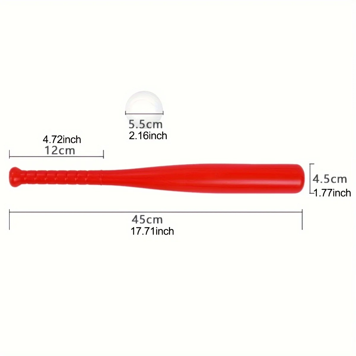 2pcs/Set Plastic Baseball Bat With Ball 17.7inches Baseball Bat For Beginner Baseball Player Outdoor Sports Game ZSY