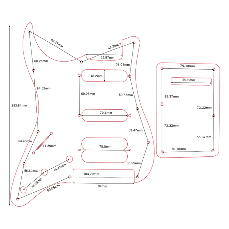 기타 Pickguard-왼손잡이 용 US 11 나사 구멍 Tremolo Bridge player가있는 SSH Strat 험버커 스크래치 플레이트 및 Amp 백 플레이트