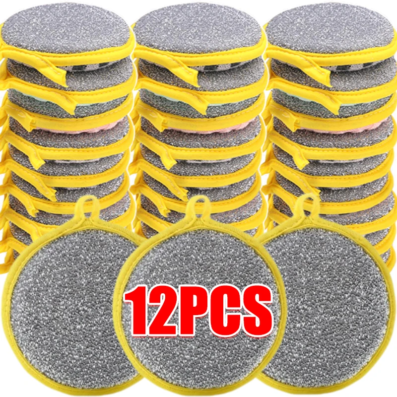 Double-Sided Cleaning Dishwashing Sponges Pan Pot Dish Wipes Wash Sponge Reusable Kitchen Brush Scouring Pad Household Tools