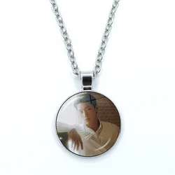 KPOP ATEEZ Fanclub Atiny HONGJOONG Glass Dome Cabochon Pendant Fashion Crystal Jewelry