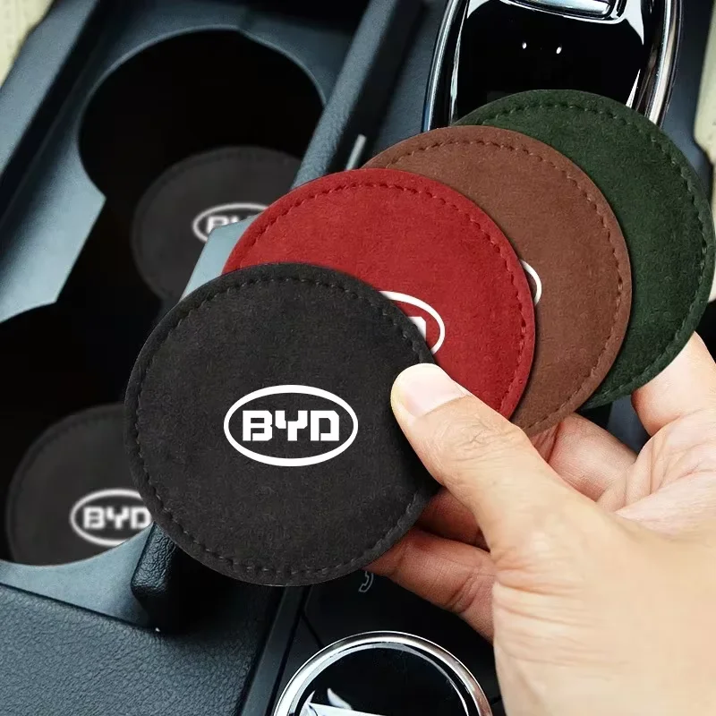 Car Cup Coaster Car Cup Mat Car Cup Liner Suede For BYD Seal U Dolphin Mini Sealion 7 Song Pro ATTO 3 Yuan UP Dolphin Seal 5