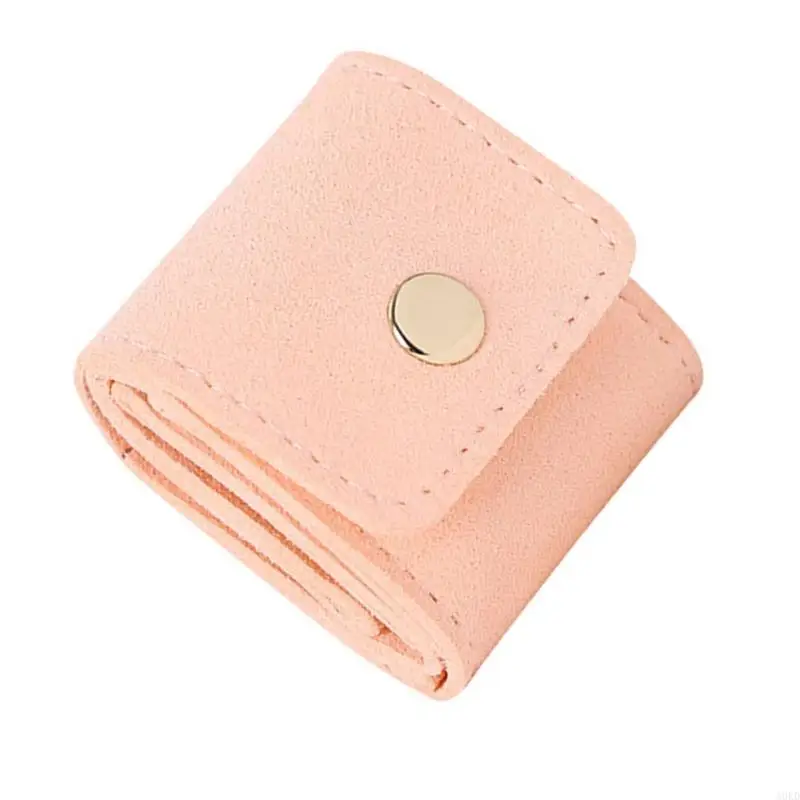 Women Simple Elegant Microfiber Leather Jewelry Bags Soft Lined Protective 4 Separate Compartment Rings Storage Bag for Travel