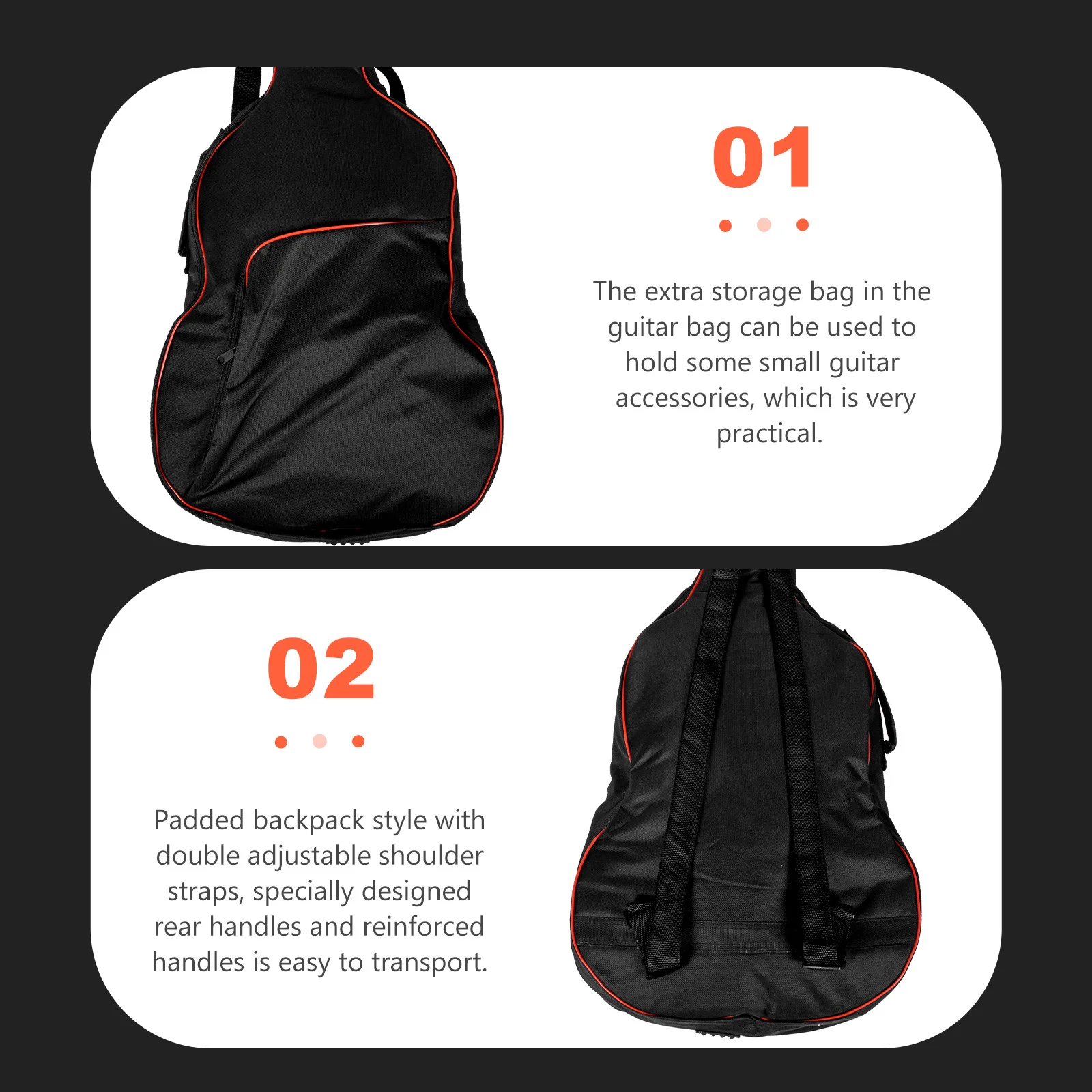 

Guitar Bag 41 Inch Waterproof Oxford Cloth Durable Instrument Storage Pouch For Electric Acoustic Guitar Carrying Bag