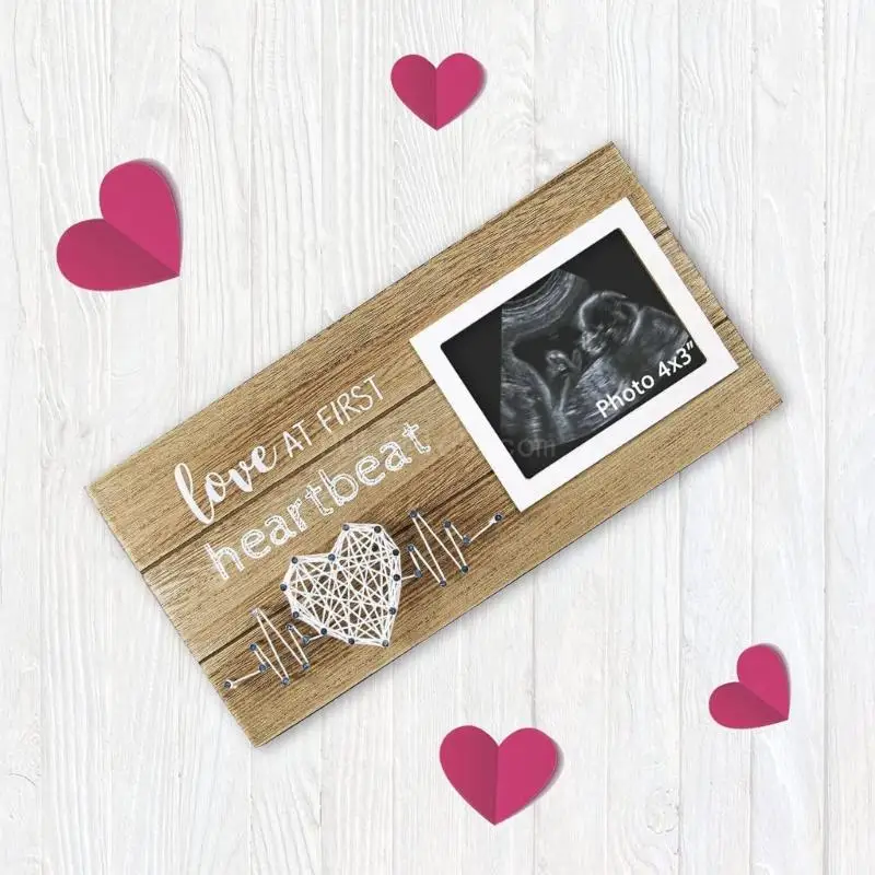 Creative Wooden Photo Frame Baby Ultrasound Pictures Display Pendant Winding Commemorative Picture Frame