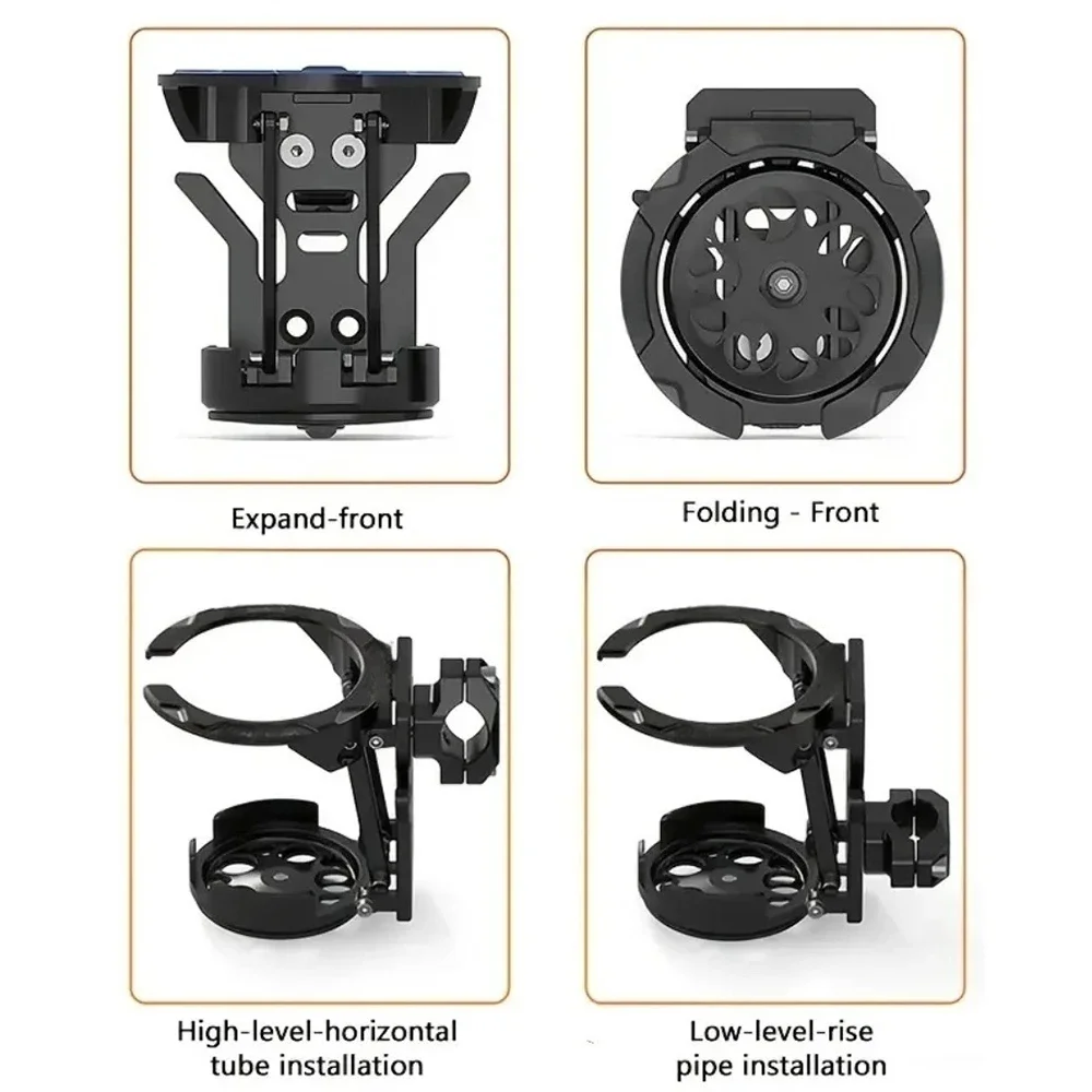 NUEVO soporte plegable para vaso de agua, diseñado para motocicletas, bicicletas eléctricas y ciclismo deportivo, con rotación de 360 grados. ° Accesorios para portavasos con manillar ajustable