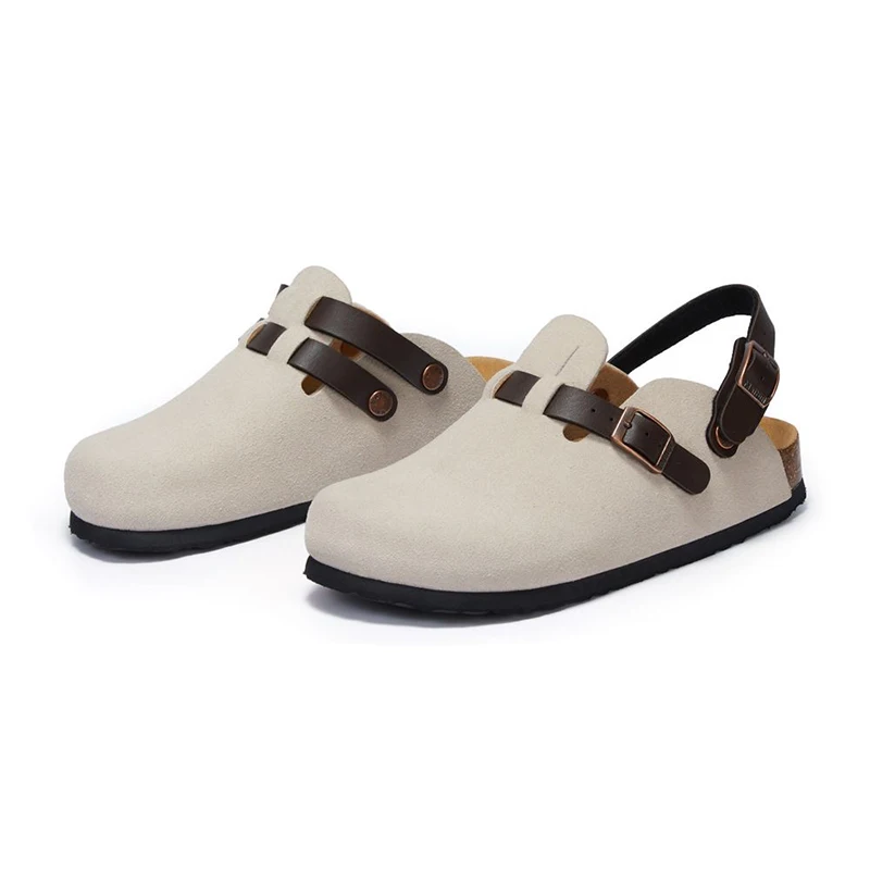 

Женские пробковые тапочки, модные полуприцепы Baotou, летние нескользящие туфли Мэри Джейн на плоской подошве с круглым носком, женские и мужские сандалии