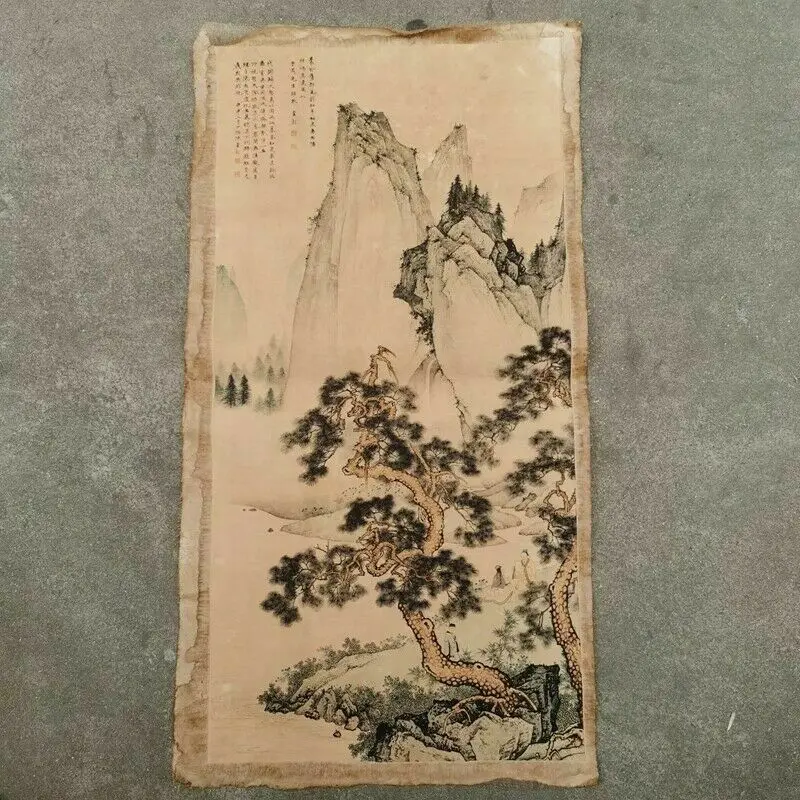 

Old Chinese calligraphy Scroll painting Hand Painted "Chen Shaomei landscape"