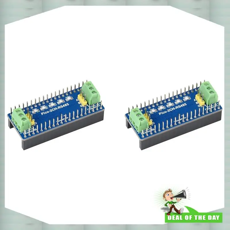 Consegna in 24 ore 2X Pico-2CH-RS485, modulo RS485 a 2 canali per Raspberry Pi Pico, ricetrasmettitore SP3485, da UART a RS485, Pi Pi standard