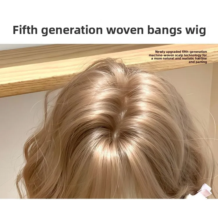 14 inch gentle bangs short hair Korean Lolita short curly hair natural sweet girly full head wig