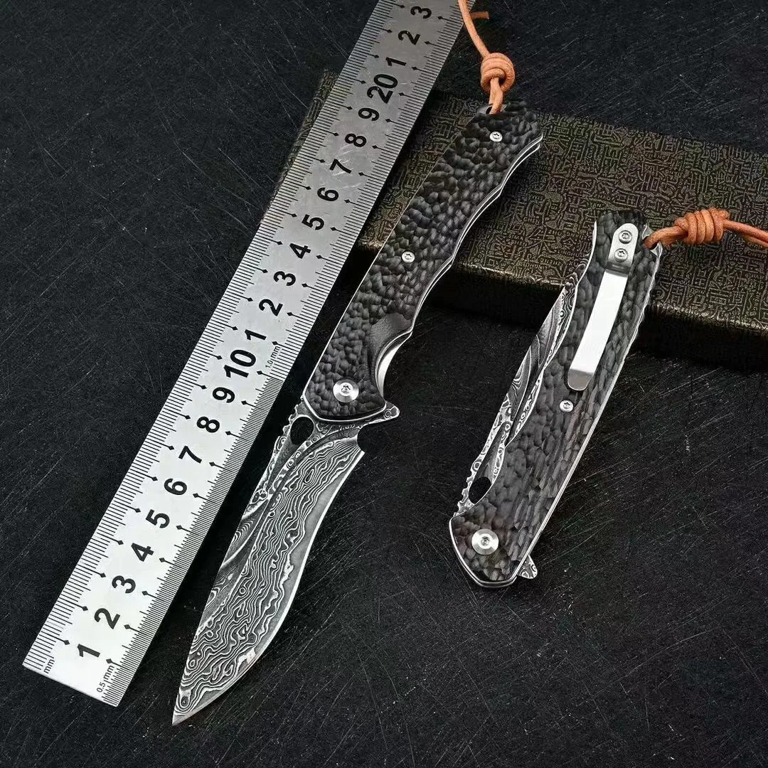 

Forged VG10 Damascus Folding Knife Handmade sharp High hardness Outdoor Hunting Camping EDC Self Defense Pocket knives