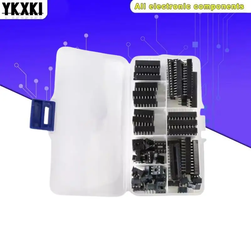 66PCS/lot with Box DIP IC Sockets Adaptor Solder Type Socket Kit 6 8 14 16 18 20 24 28 Pin IC Connector DIP-6 DIP-8 DIP-14