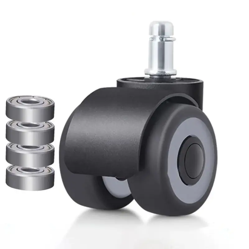 5PCS/Lot 2 Inch Floor Protecting Office Chair Casters Wheels, TPR Silent Caster, 10x22, 11x22, Furniture Wheel Casters