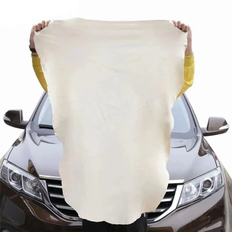 Natural Chamois Leather Car Washing Towels Super Absorbent Car Home Window Glass Suede Cleaning Cloth Dry Car Wash Accessories