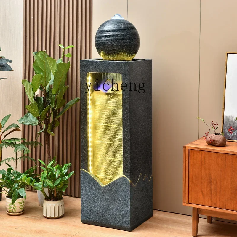 B1 simple circulating water fountain floor ornament living room entrance office lucky feng shui ball