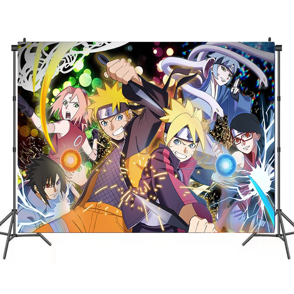 100*150Cm Anime Naruto Achtergrond Doek Kinderen Verjaardagsfeestje Decoratie Suppllie Achtergrondstudio Rekwisieten Feestartikelen