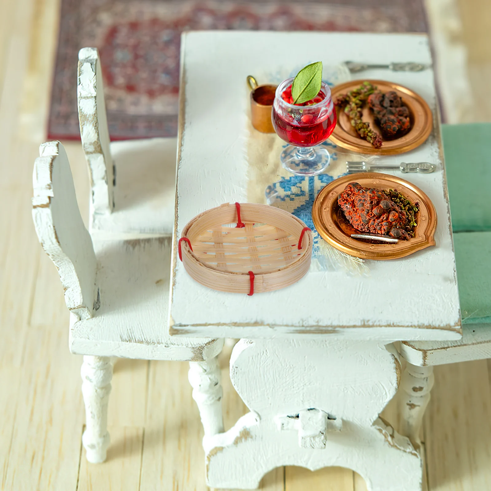 

2 шт., набор мини-бамбуковых корзин ручной работы, круглый крошечный органайзер, портативный легкий декоративный лоток для хранения мелких предметов, ремесло