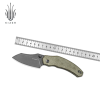 Kizer Hunting Pocket Knife Bulldog V3672A2/V3672A3 Nitro-V Steel WIth Mkuruti Wood/Micarta Handle Outdoor Bushcraft Tools Knives