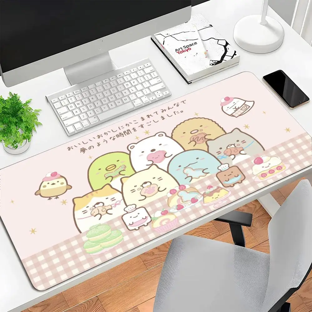 Kawaii pet rabbit garden lake artwork table mat game card pad laptop accessories bedroom desktop games large size playmat