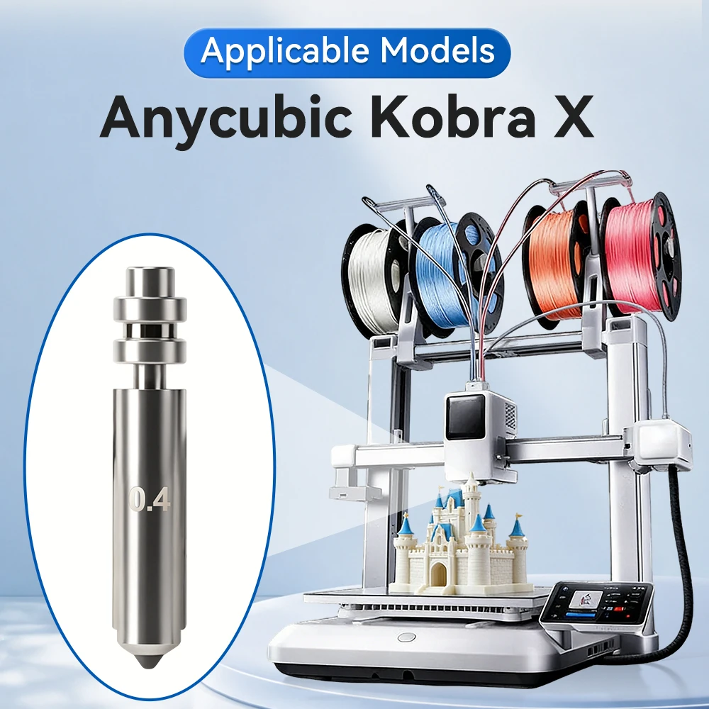 Dysza bimetaliczna do hotendu Anycubic Kobra 4 Kobra X, ulepszona, wysokotemperaturowa, 0.25/0.4/0.6/0.8mm, akcesoria do drukarki 3D Kobra X — zdjęcie produktu 5