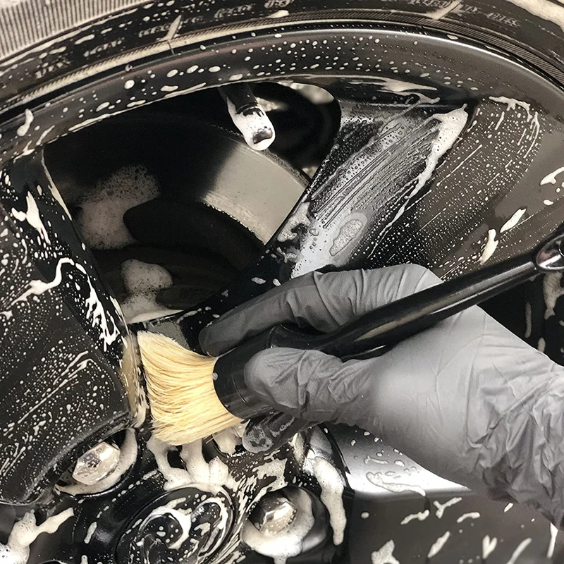 1/3個車外装 · 内装詳細ブラシイノシシ毛毛ブラシ車のクリーニングのためオート詳細ツールダッシュボードクリーニングブラシ