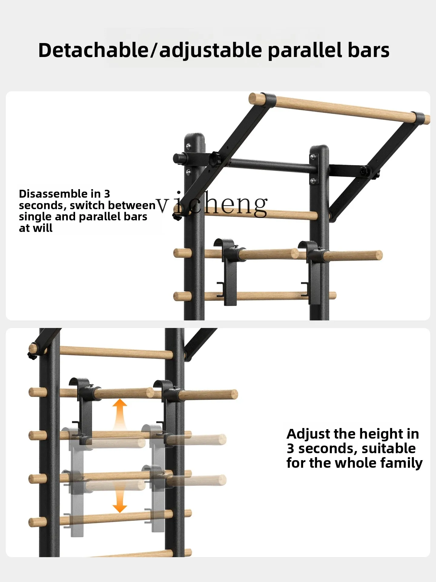 O20- Pull-Up Bar No-Drill Floor Hanging Bar Home Double Bar Training Equipment