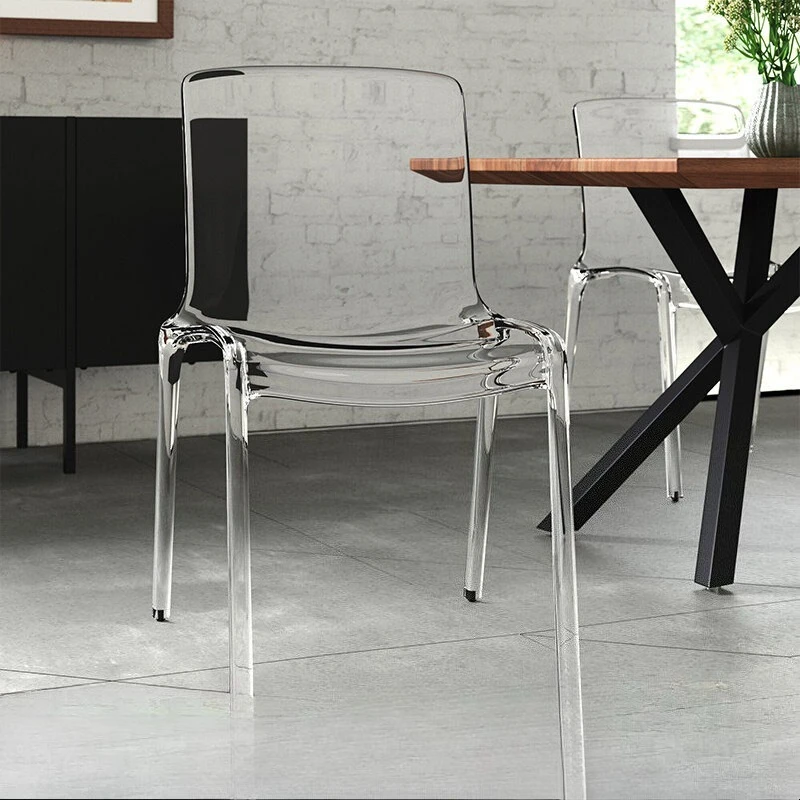 Home Furniture Nordic Luxury Crystal Transparent Acrylic Dining Chairs European Simple Ins Dressing Chair Backrest Side Chairs