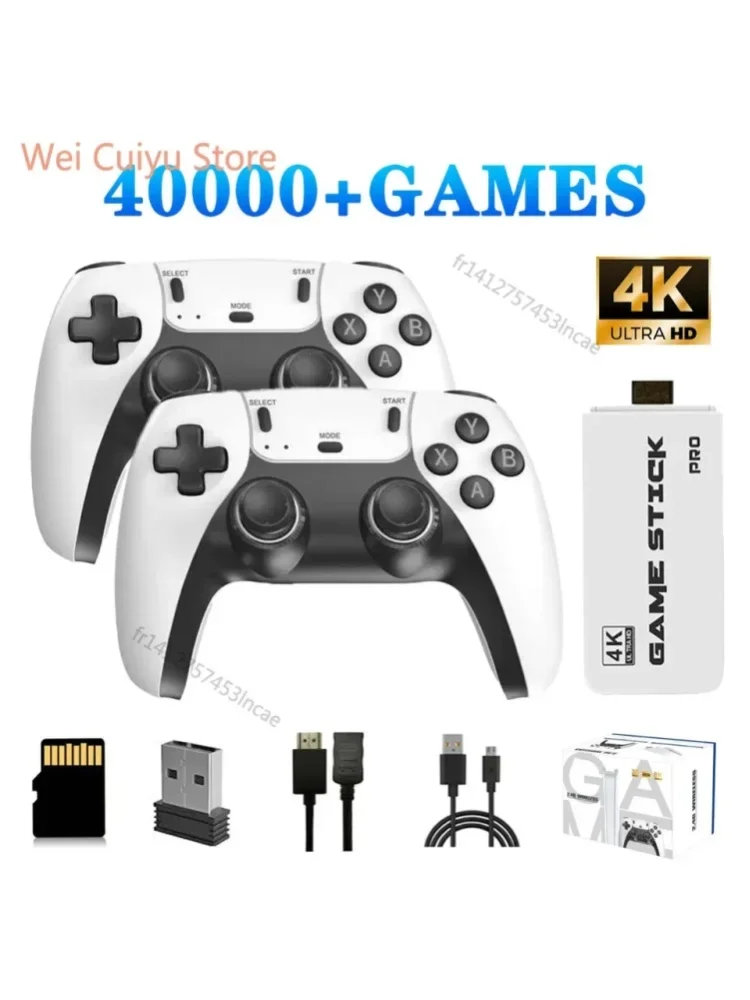 64G Game Stick M15 4K Video TV Spielkonsole Drahtlose Gamepads Videospiel 64G 40000+/50000+ Klassische Arcade-Spiele HD Zwei-Player