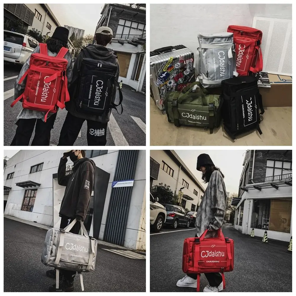 Fashion Letter Oxford Cloth Backpack Large Capacity Multi-functional Fitness Bag School Bag Climbing Backpack Travel Bag Fitness