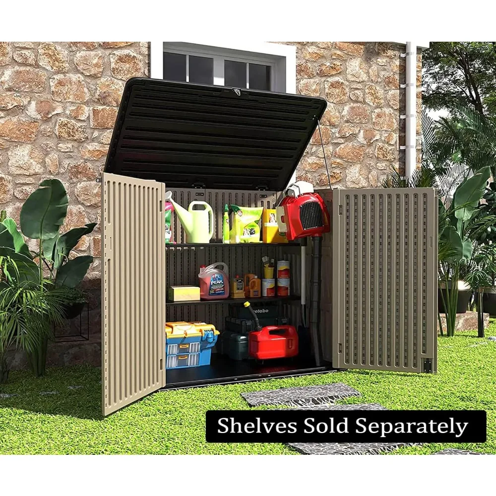 

Storage Shed Weather Resistance, Multi-Purpose Outdoor Storage Cabinet , Horizontal Storage, Customized