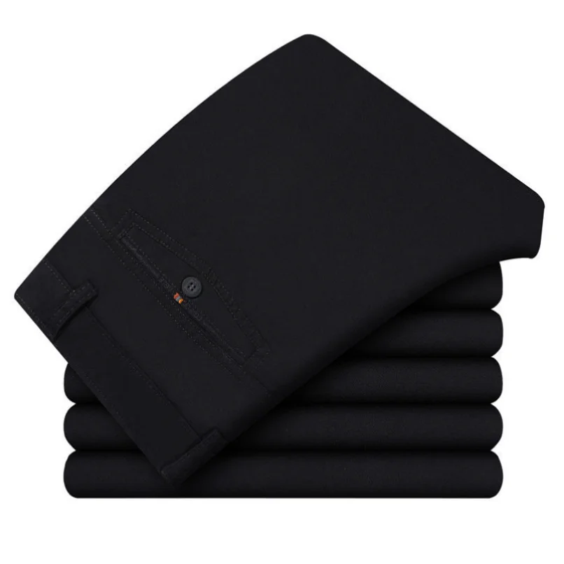 Men\'s Summer Thin Casual Suit Pants Autumn Thick 100% Cotton Classic Business Fashion Stretch Trousers Male Brand Clothes
