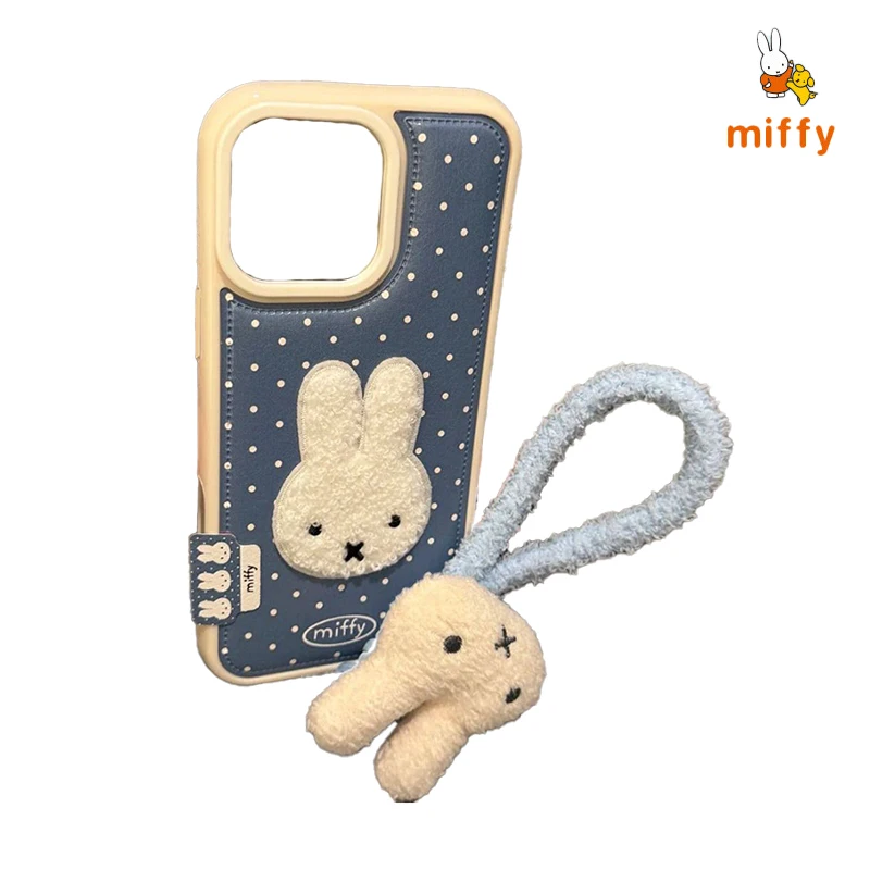 

Cute Miffy Phone Shell Suitable for Iphone 17 16 15 14 Cartoon Polka Dot Series Anti Drop Phone Case Anime Accessories Girl Gift