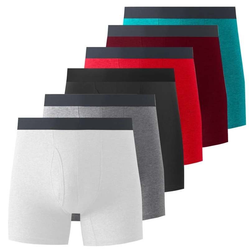 1pcs Man Mid-Long Boxer Shorts Underware Cotton Men\'s Panties Male Extended Wear-Resistant Legs Plus Size Mens Underpants Short