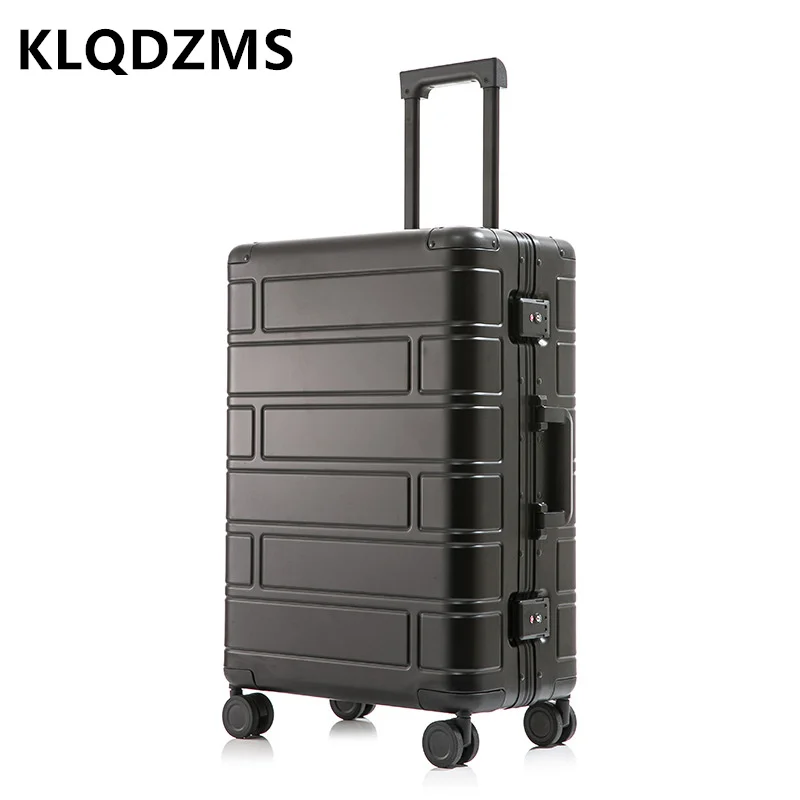 KLQDZMS Cabin Luggage Business Boarding Box 28 Inches Large Capacity Trolley Case 20 "24" All Aluminum Magnesium Alloy Suitcase