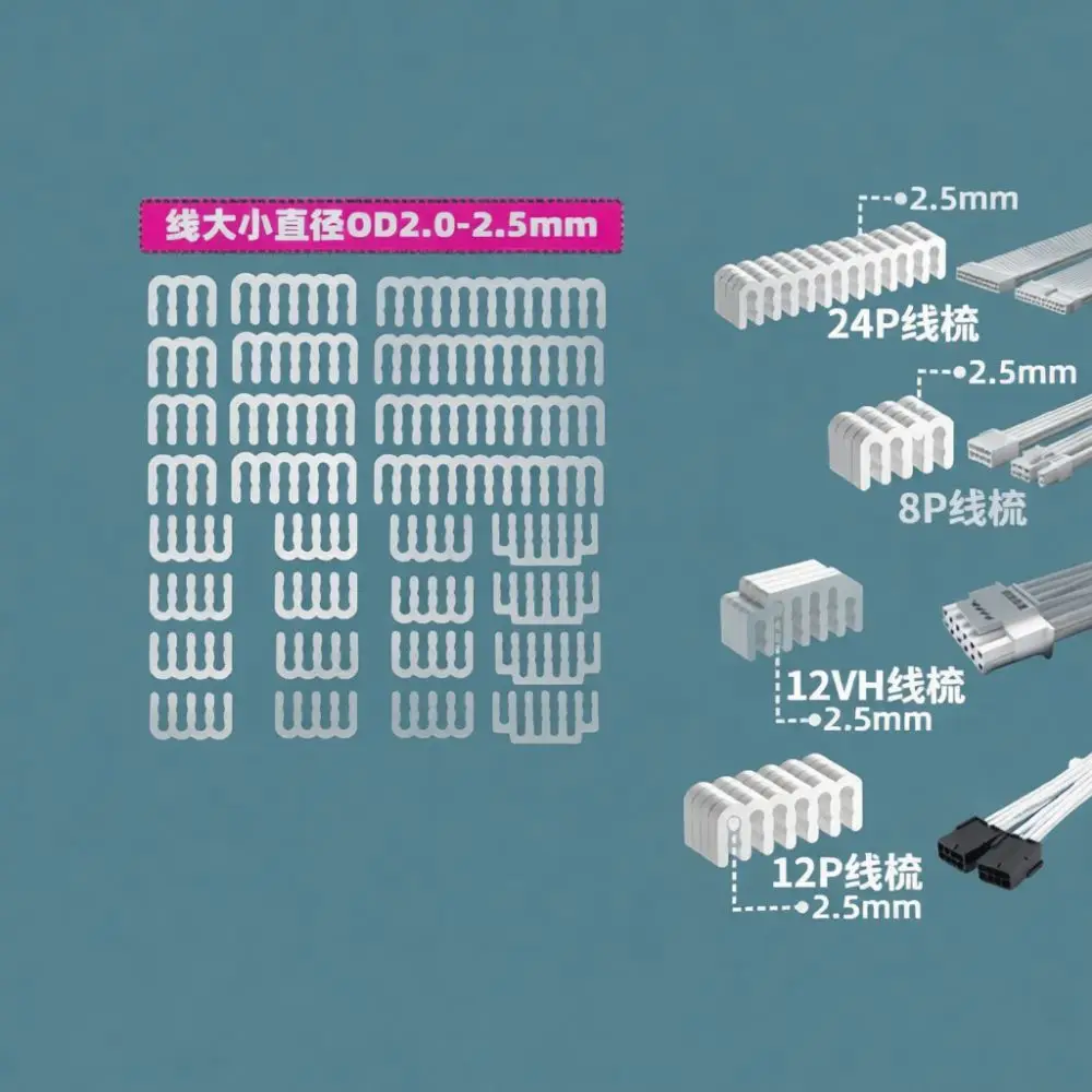 PC Power Supply Cable Management Clips Cord Organizer For 24Pin 12P GPU CPU 8Pin Modular Wires Computer Accessory Tool