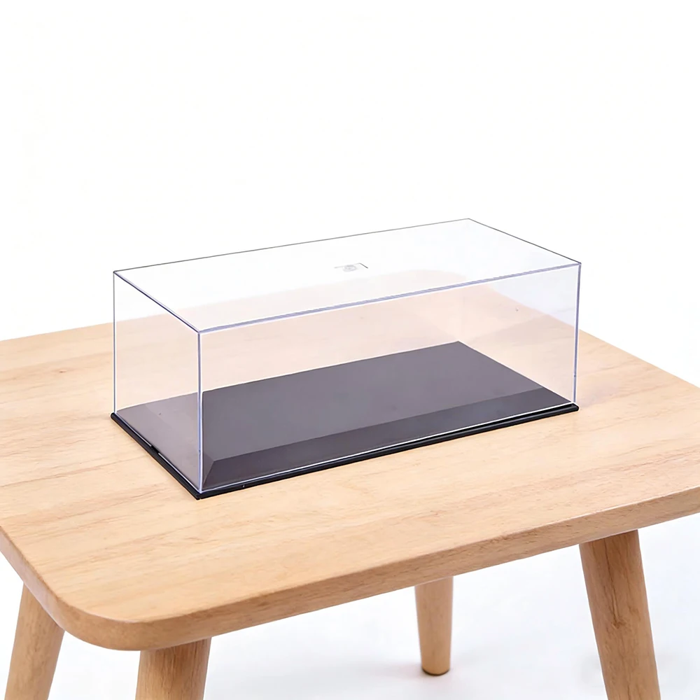 Model Car Display Box Clear Display Show Case For 1/18 Car Models Toy Car Black Base Dustproof Model Figure Storage Clear Box