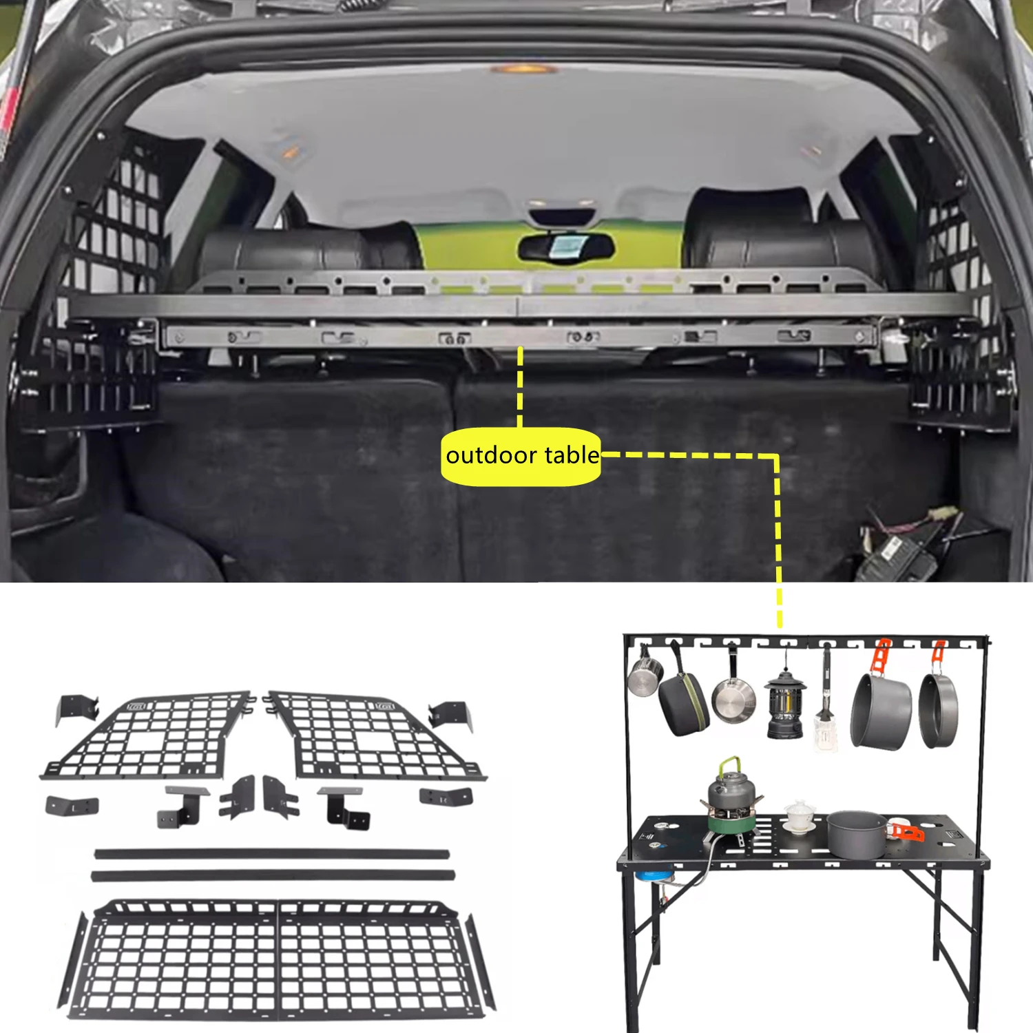 Fit for Jeep Grand Cherokee WJ WG 1999-2004 Rear Trunk Cargo Shelf Modular Storage Panels CGZ Outdoor Table