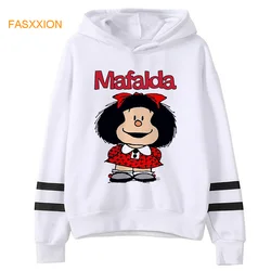 Sudadera con capucha de Mafalda para mujer, ropa de calle harajuku, sudaderas con estampado coreano