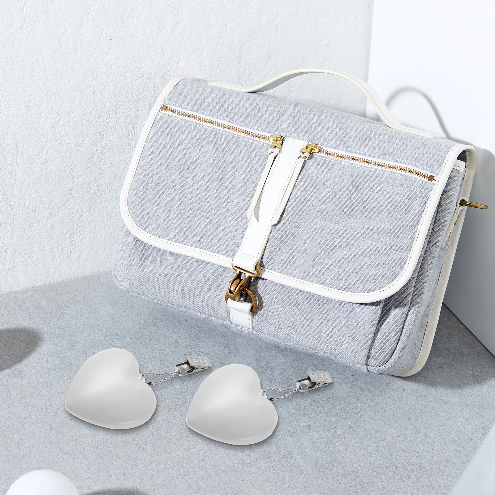 Bolso blanco con forma de corazón, luz nocturna, lámpara pequeña, monedero automático con Sensor, bolsos Miss para PC