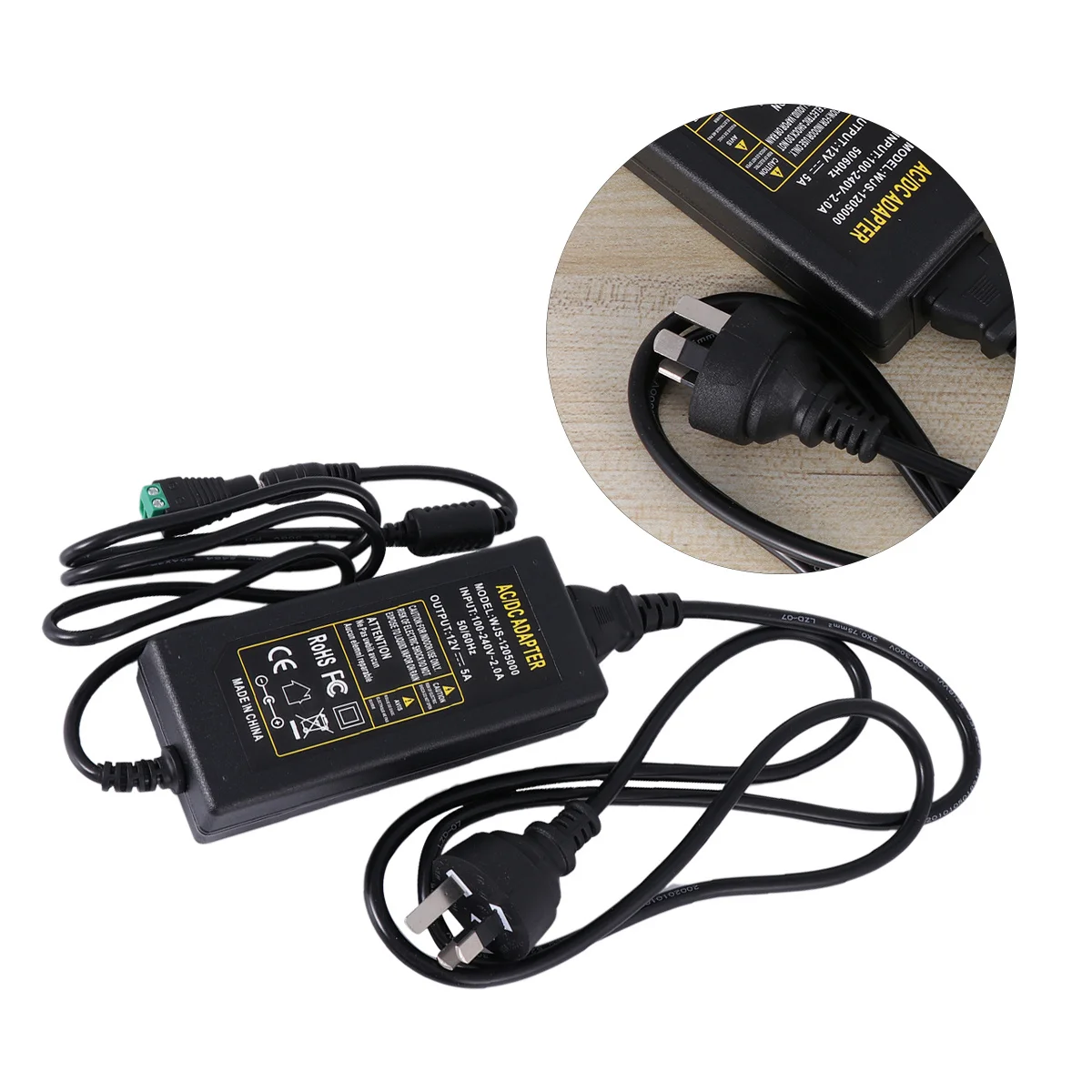 

1Set 12V 7a Power Adapter Professional Travel Lightweight Durable Multipurpose Home Use Intelligent Ic Chip Safety Mode