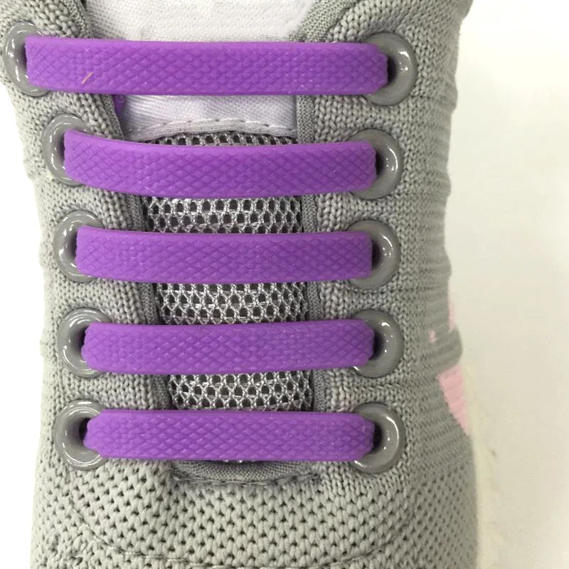 16pcs Fashion Elastic Silicone Shoelaces for Women Men Creative Lazy No Tie Shoelace Lacing Kids Adult Running Quick Shoe Lace