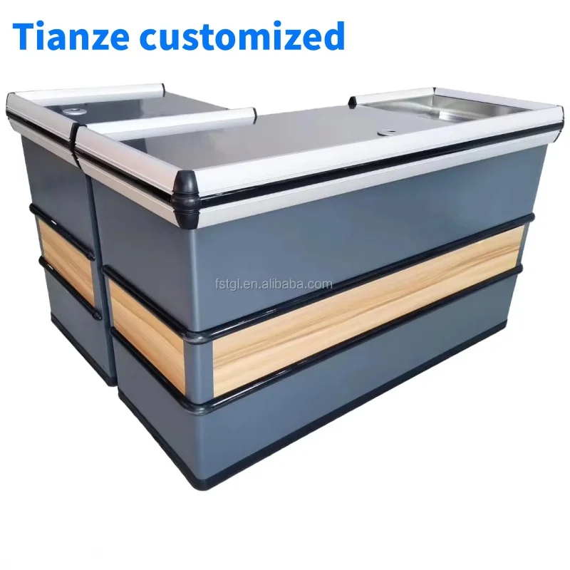 (customized)Factory Direct Supermarket Checkout Counter Desk Boutique & Convenience Stores Steel Material Sale Available