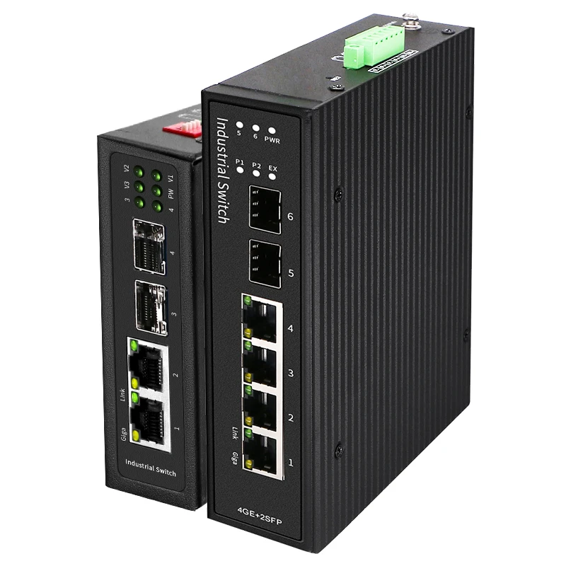 ONTi-Industrial Uplink Switch, RJ45 Ports, 2*1000M, 2*2.5G SFP Slots, 4*1000M, RJ45 Ports, 2*2.5G SFP Slots