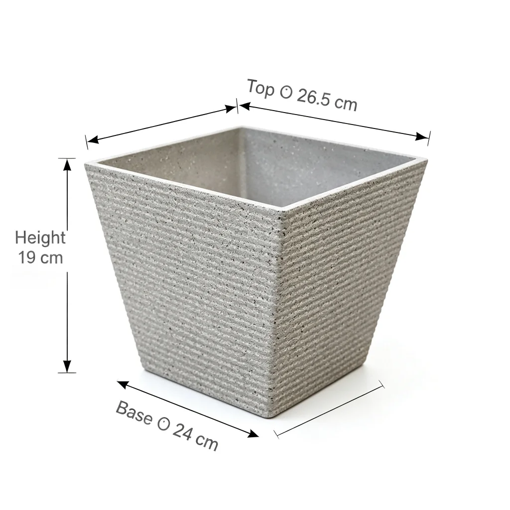 Indoor Outdoor Square Plastic Plant Container with Ventilation Holes Sturdy Recycled Plastic Construction Reliable Base