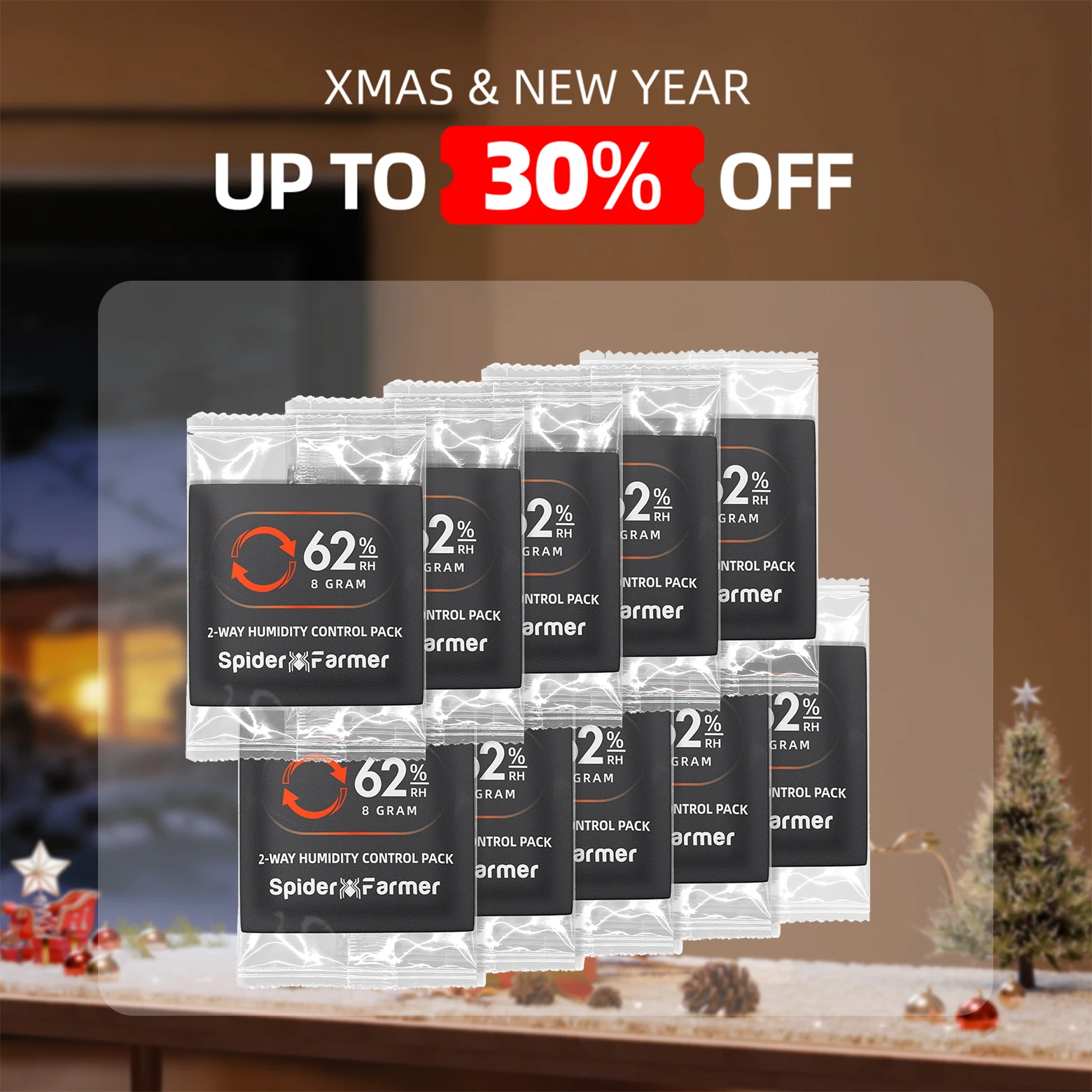 

Spider Farmer 62% RH 2-Way Humidity Pack 10PCS for Small Storage Containers & Jars - Preserving humidity balance