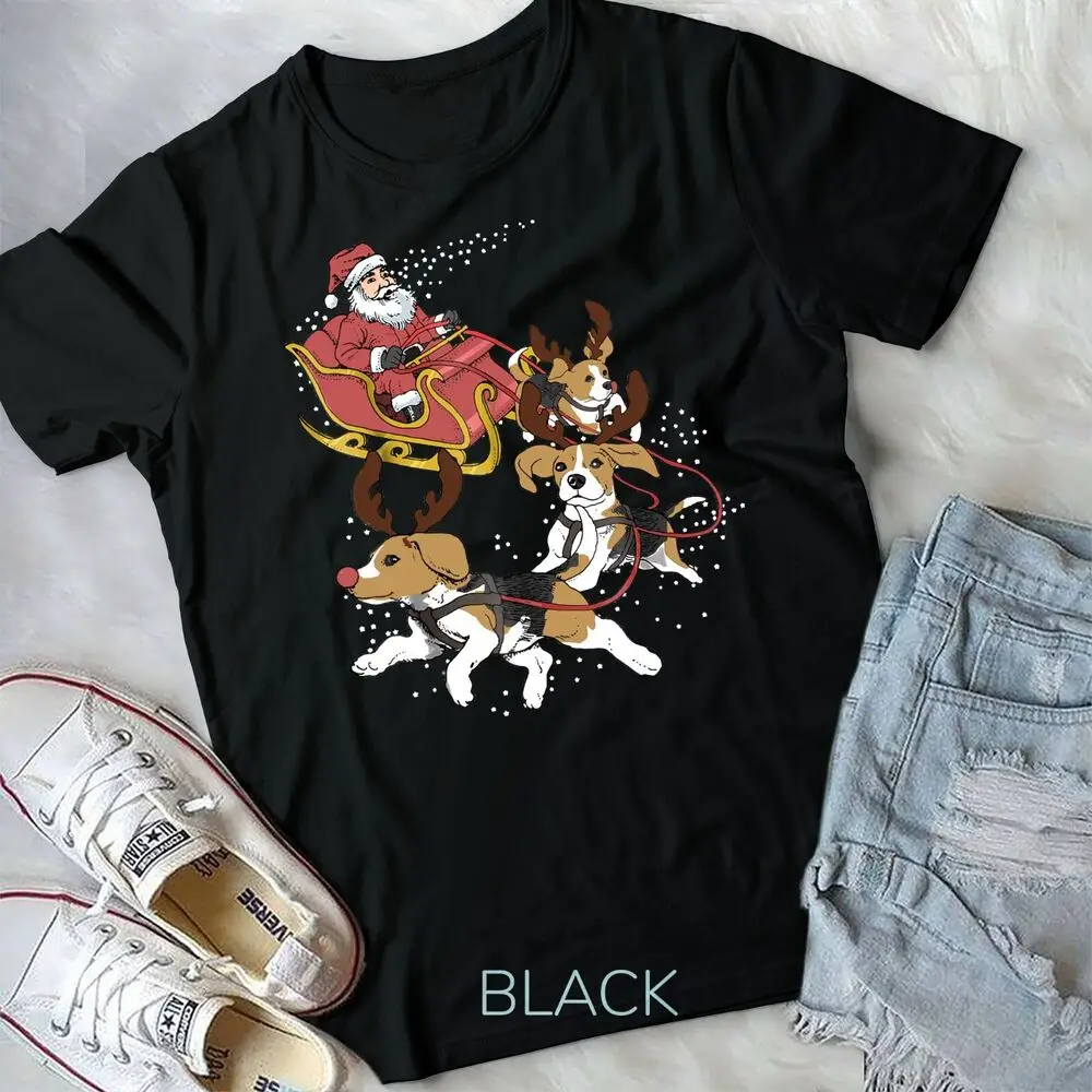 Funny Beagle T-Shirt Christmas Tee For Cute Dog Lovers Unisex T-shirt High Quality 100%Cotton Short Sleeve