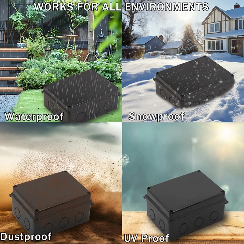 Electrical Box, Outdoor Waterproof Box IP65 Junction Box With Reserved Holes,Project Box Power Cord Enclosure