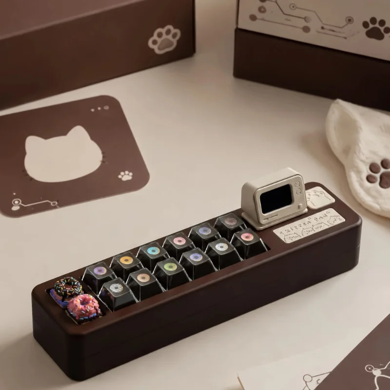 Kitten Pad F Area Keyboard Custom Single Mode HUB Mall TV Screen Hot Swap Ergonomic Portable Drawing Programming Gamers Design