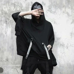 Black Zipper Cool Fashion 2022 Hoodie Long Sleeve Pockets Clothing Sweatshirt Summer Men Oversized Hip Hop Tops Punk Streetwear